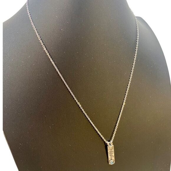 Sand Tree Necklace on Cable Chain. Small & Delicate. - Picture 3 of 7